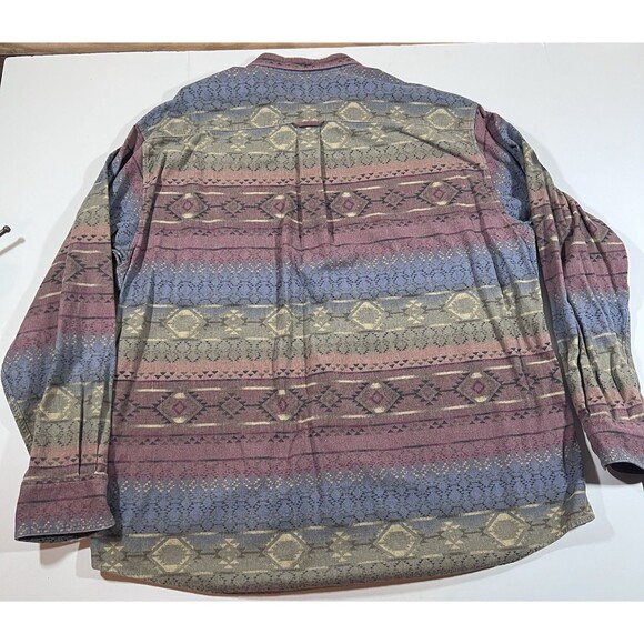 Cabela's Deerskin Soft Chamois Aztec Long Sleeve Button Up Shirt Men's XL - Picture 11 of 11